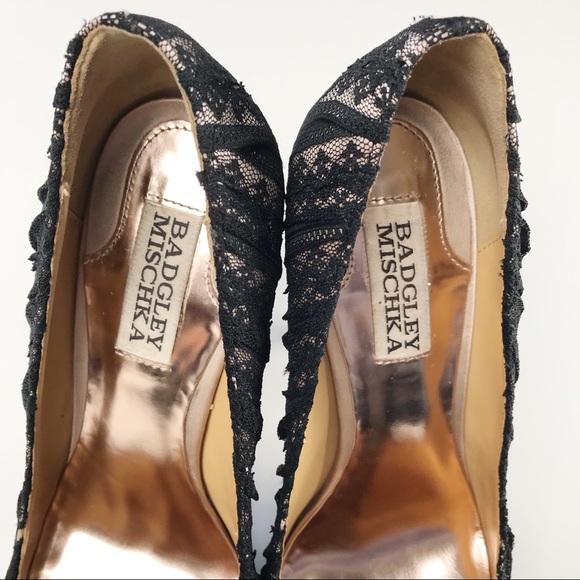 Badgley Mischka Brynn Lace Round Toe Pumps - Picture 3 of 7